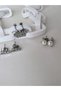 Set of 6 Clover Pearl Love Figured Silver Color Earrings - 2
