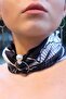 Modern Floral Pattern Black Soft Bandana Scarf 50X50 cm - 2