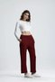 Women's Ankle Length Scuba Pants with Elastic Waist and Pockets