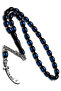Men's Zulfiqar Sword Dark Blue Velvet Powder Amber Prayer Beads - 3