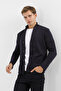 Men's Cardigan Knitted Stretch Fabric Buttons Navy Blue Claret Red - 6