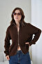 Women's Mock Neck Zipper Closure Oversized Knitwear Cardigan - 6
