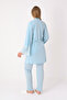 Maternity Pajama Set with Nursing Lace Detail Viscose Fabric - Includes Slippers and Crown Gift - 4