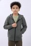 Unisex Kids Hooded Zippered Cardigan – Anthracite Comfortable and Stylish Everyday Top - 3