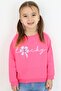 Girl's Sweatshirt with Bow Flower Printed 2-6 Years Old, Pink - 4