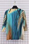 Women's Plus Size Stretch Fabric Mixed Pattern Three Quarter Sleeve (4 Transitional) Mother T-Shirt Combed Cotton Blouse - 4