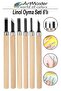 Linoleum Carving Set 6 Pieces 1 Pack Wood Handle 6 Blades Linoleum Carving Cutting Knife Set Linoleum Printing