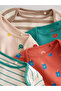 100% Organic Cotton Long Sleeve 5-Piece Character Patterned Baby Bodysuit Alyf17137 - 8