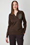 Omzu Chain Leaf Detailed Knitwear Sweater 65334-26K - 3