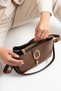 Women's 3-Compartment Gold Detailed Shoulder and Crossbody Bag (23X19 cm) - 6