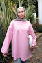Pink Crew Neck Oversized Sleeve Combed Cotton Sweat - 3