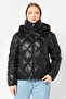 Women Brand Logo Long Sleeve Puffer Jacket, Black