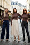 3-Piece Brown Finger-Looped Women's Bodysuit Set - 5