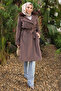 Brown Collar Fur Angora Coat - 2