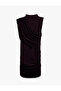 Lightweight Mock Neck Draped Sleeveless Mini Dress - 2