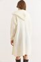 Women's Ecru Hooded Pocket Soft Textured Thick Cardigan Hrk-19000416 - 4