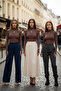 3-Piece Brown Finger-Looped Women's Bodysuit Set - 7
