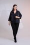 Large Size Pocketed Epaulettes Denim Jacket Black - 3