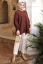 Brown Crew Neck Felt Sweater - 3