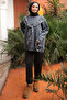 Anthracite Scarf Detailed Inside Fleece-Lined Three Thread Sweatshirt - 2