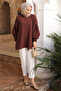Brown Crew Neck Felt Sweater - 4