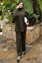 Khaki Embroidered Tunic and Pants Set - 2