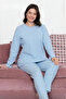 Cotton Thick Winter 2 Thread Count Fleece-Lined Long Sleeve Knitted Pajamas Set