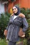 Smoked Collar Fur Denim Jacket Trouser Suit - 4