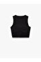 Sleeveless Crew Neck Slim Fit Crop Sports Tank Top - 4