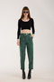 Women's Belt-Detail Suede Carrot Pants - 6