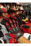 Motorcycle glove meets standards en 13594 certified (red - black)