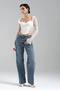 Women's Lace Fabric Front Part Corset Back Part Lace Design Crop Blouse - 5