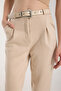 Women's Belt-Detail Suede Carrot Pants - 2
