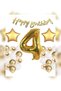 Party Gold Number Foil Balloon Star Balloon Birthday Set