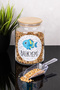800ml Glass Fish Food Box Glass Jar with Scale Fish Food Storage Box with Bamboo Lid - 5