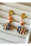 Spiral Seashell Studded Tropical Fish and Coral Earrings - 2
