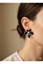 Black Pearl Flower Steel Earrings