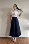 Women's Long Poplin Balloon Skirt - 3