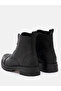 Black Genuine Floater Leather Handmade Thick Soled Zippered Men's Boots - 5