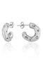Stainless Steel Tarnish-Free Crater Textured Thick C Hoop Earrings