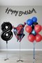 8 Year Old Giant Black Number Balloon Spider-Man Birthday Balloon Set Superhero Themed Economical Set