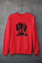 سويت شيرت قطني بأكمام طويلة مطبوع عليه كلب مبطن بالصوف NISEX SWEATSHIRT