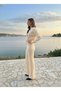Cream Colored Bow Detailed Top and Bottom Set - 2