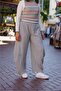 Gray Color Striped Casual Pants - 5