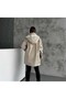 Hooded Double Pocket Zippered Inside Plush Fur Outside Bondit Fabric Women's Trench Coat Women's Coat - 2
