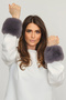 Plush Faux Fur Oversleeve Fluffy Cuff Wristband - Vegan Toscana Smoked - 7