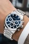 Men's Wristwatch with Calendar Steel Case & Steel Strap Silver-Blue Zmfer213 - 3