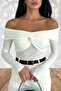 Boat Neck Low-Cut Flexible Fabric Women's Blouse 10125 - 5