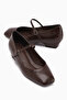 Yuphin Brown Short Heeled Belted Women's Heeled Shoes
