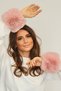 Plush Faux Fur Oversleeve Fluffy Cuff Wristband - Vegan Toscana Pink - 6